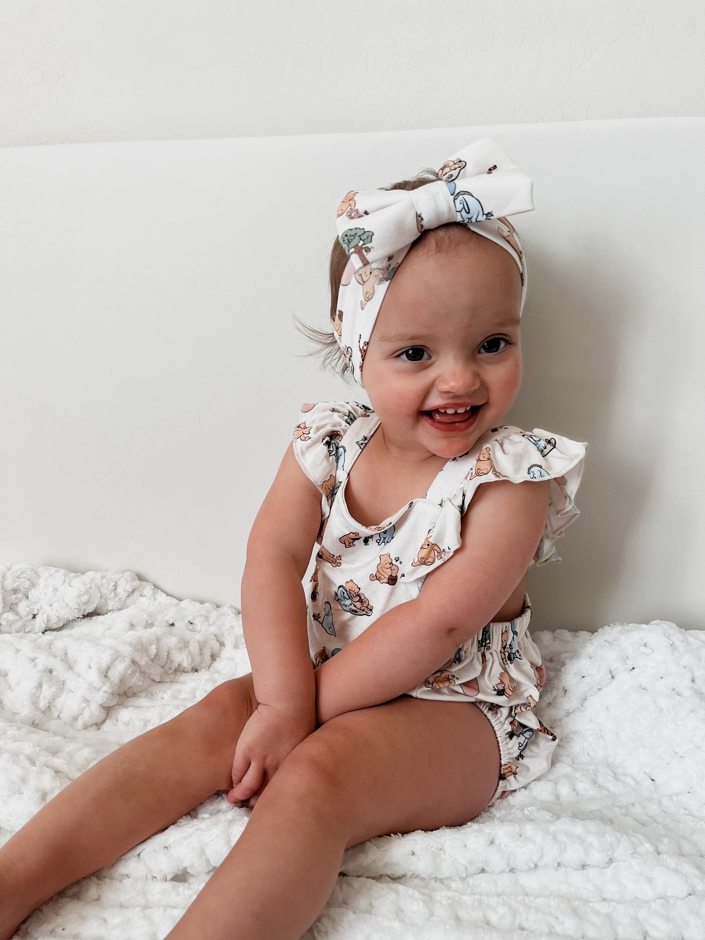 Pooh | Cross-Back Ruffle Romper