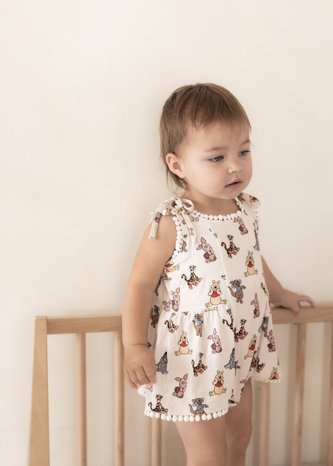 Pooh (Ribbed) | Bamboo Pom Twirl Romper