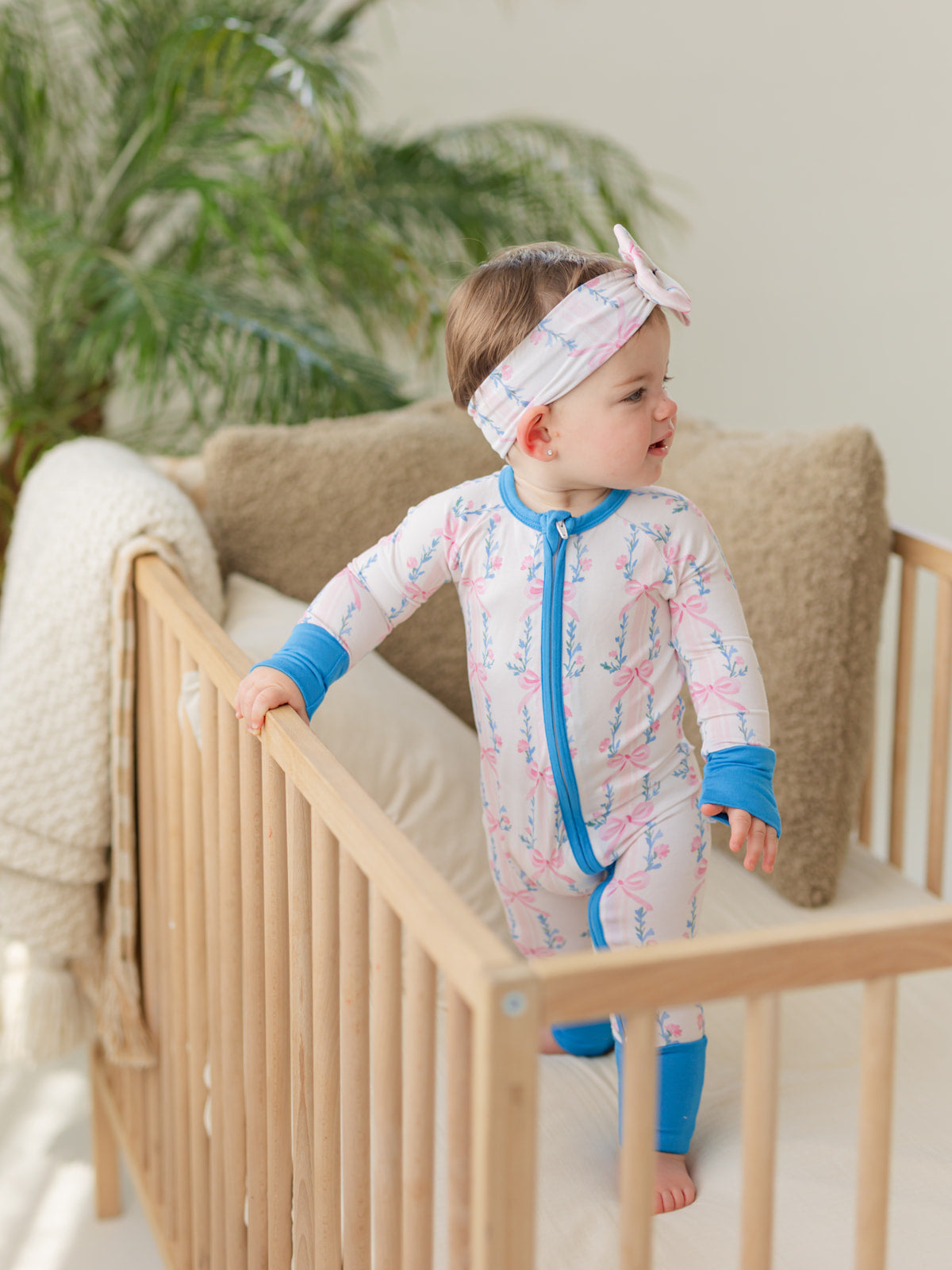 Layla Bow | Bamboo Zipper Pajamas