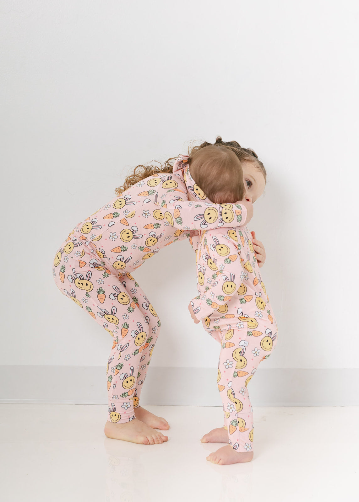 Floral Bunny | Bamboo Zip Pajamas