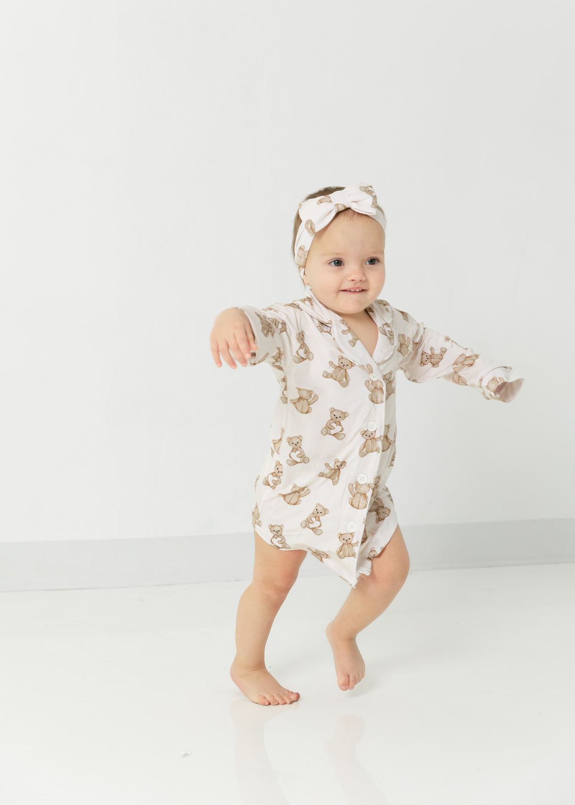 Bear Hearts | Bamboo Toddler Nightgown