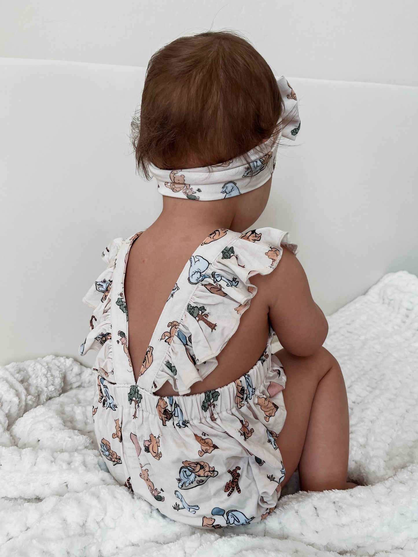 Pooh | Cross-Back Ruffle Romper