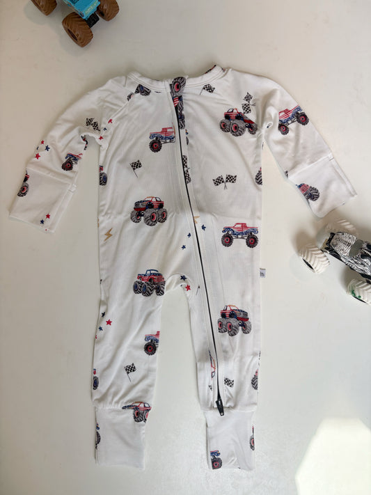 Red, White & Vroom | Bamboo Zipper Pajamas