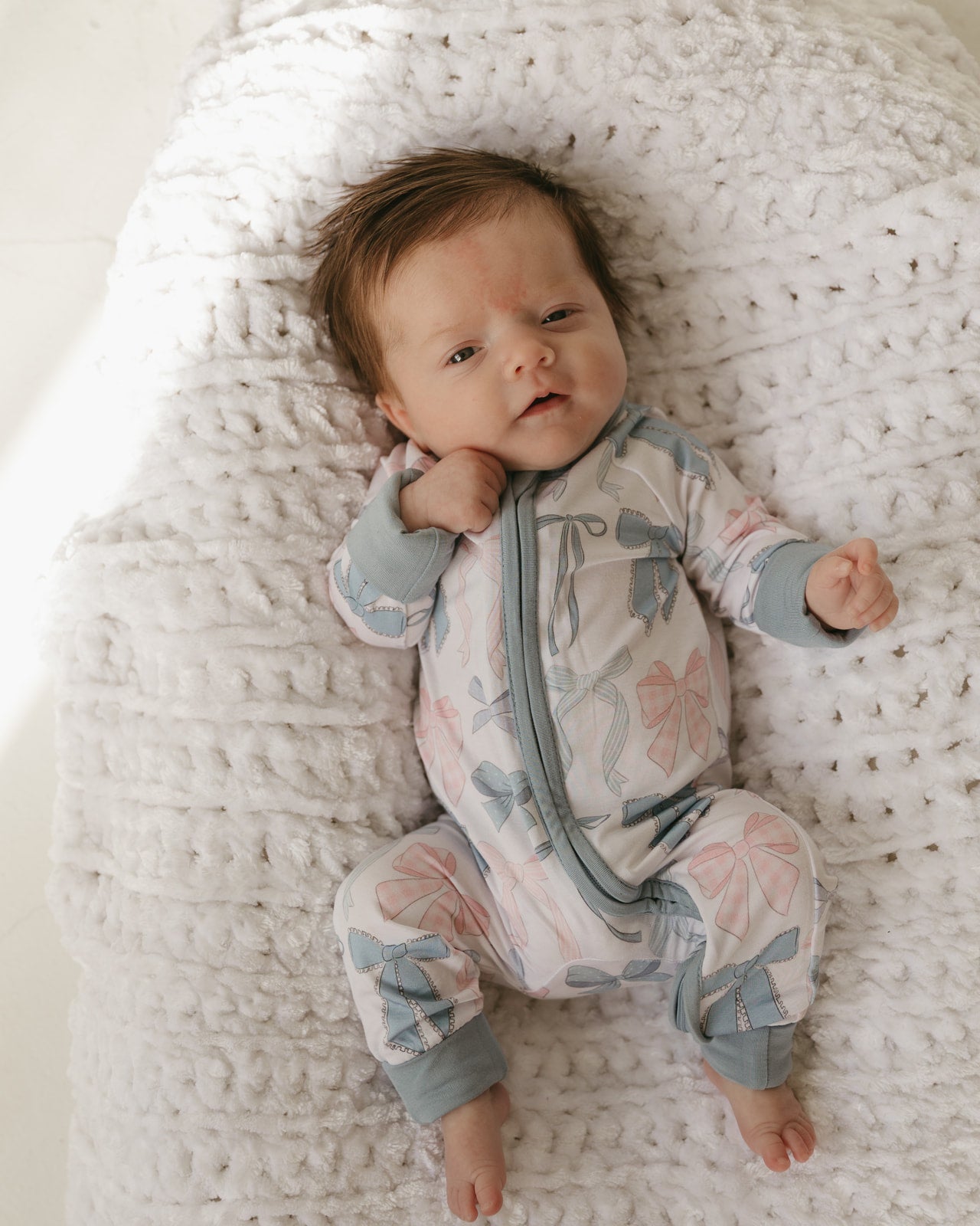 Cotton Candy Bows | Bamboo Zipper Pajamas
