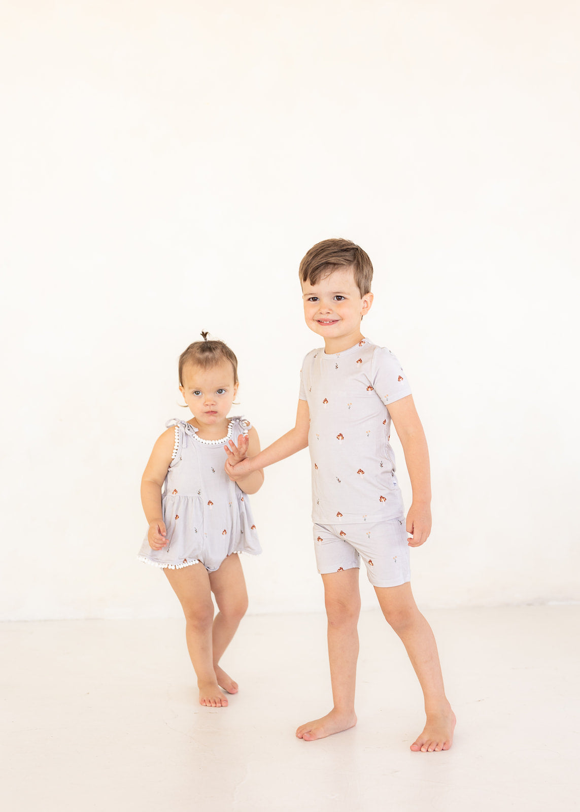 Mushroom | Bamboo Pom Twirl Romper