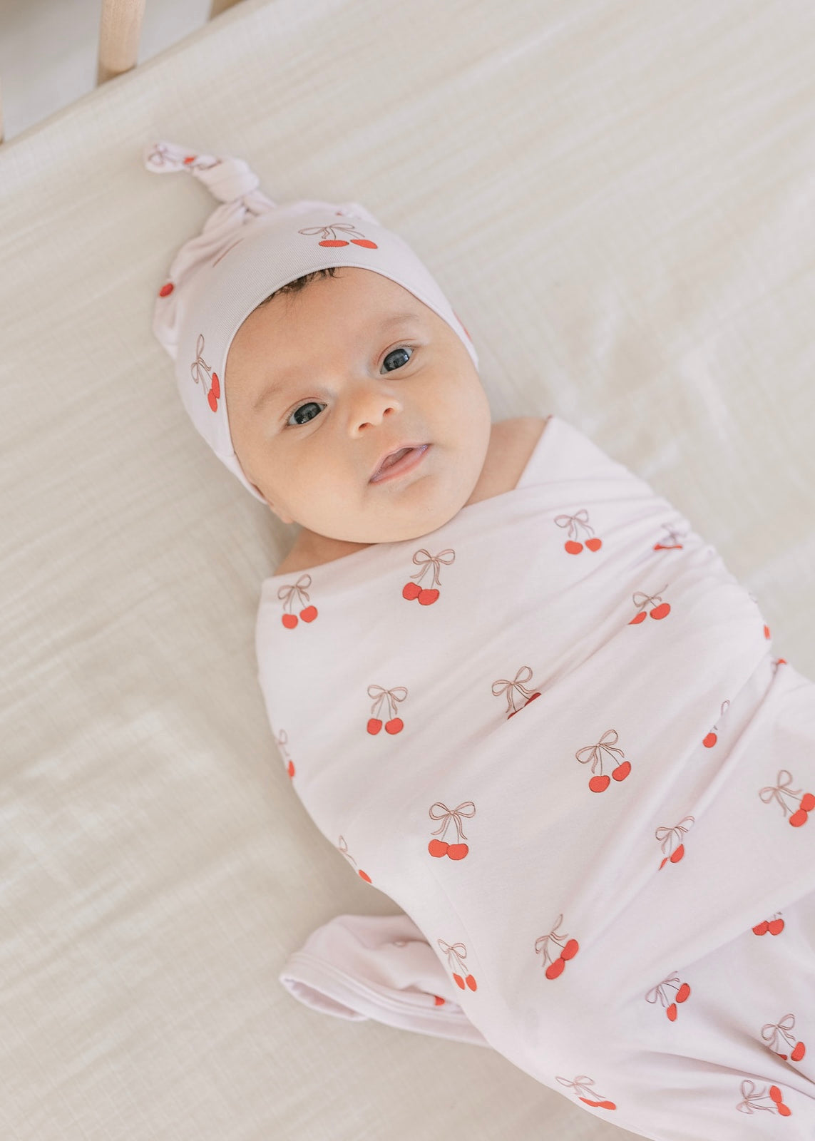 Cherry | Bamboo Swaddle & Beanie Set