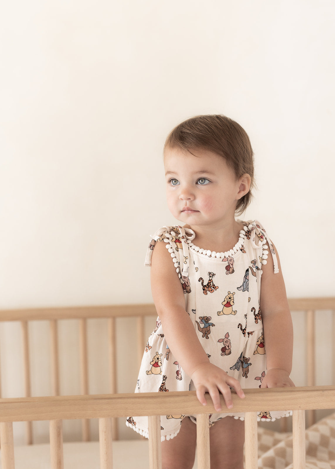 Pooh (Ribbed) | Bamboo Pom Twirl Romper