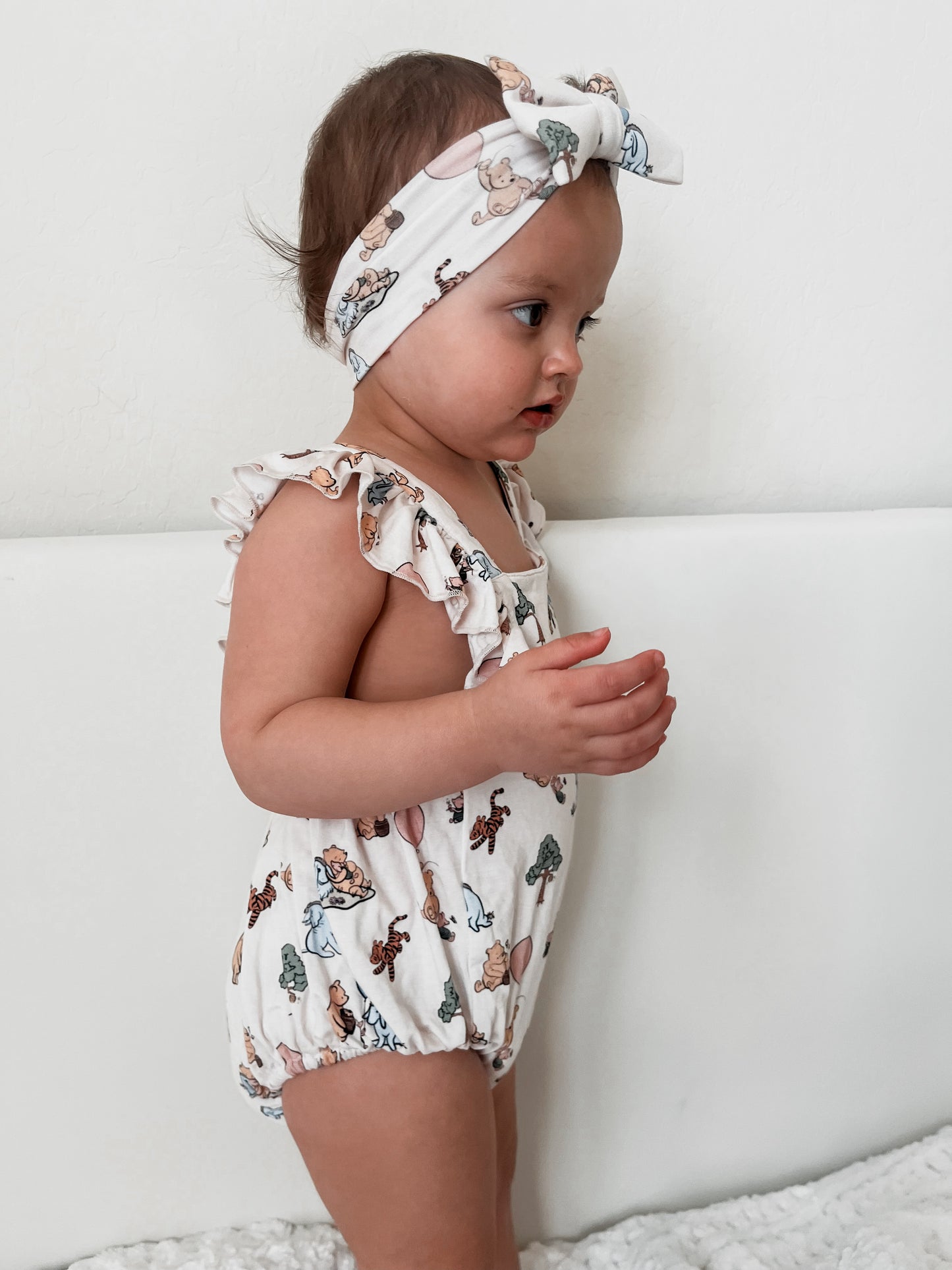 Pooh | Cross-Back Ruffle Romper