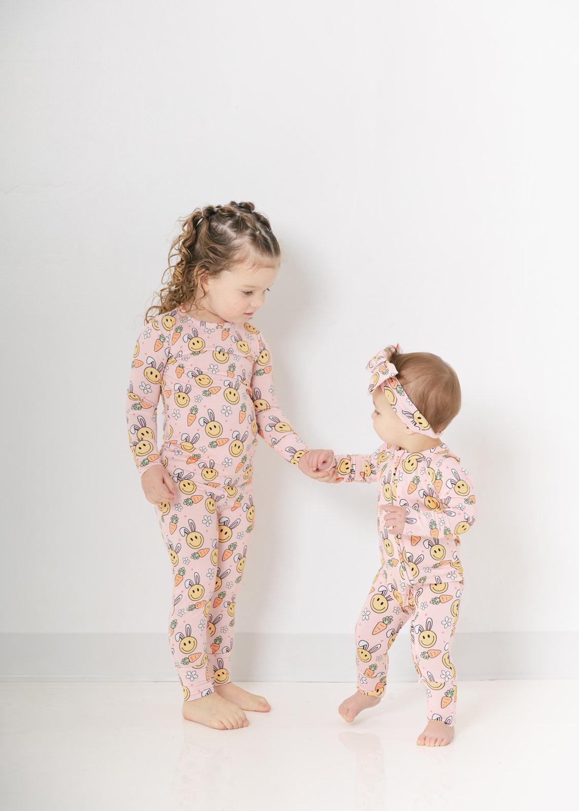 Floral Bunny | Bamboo Zip Pajamas