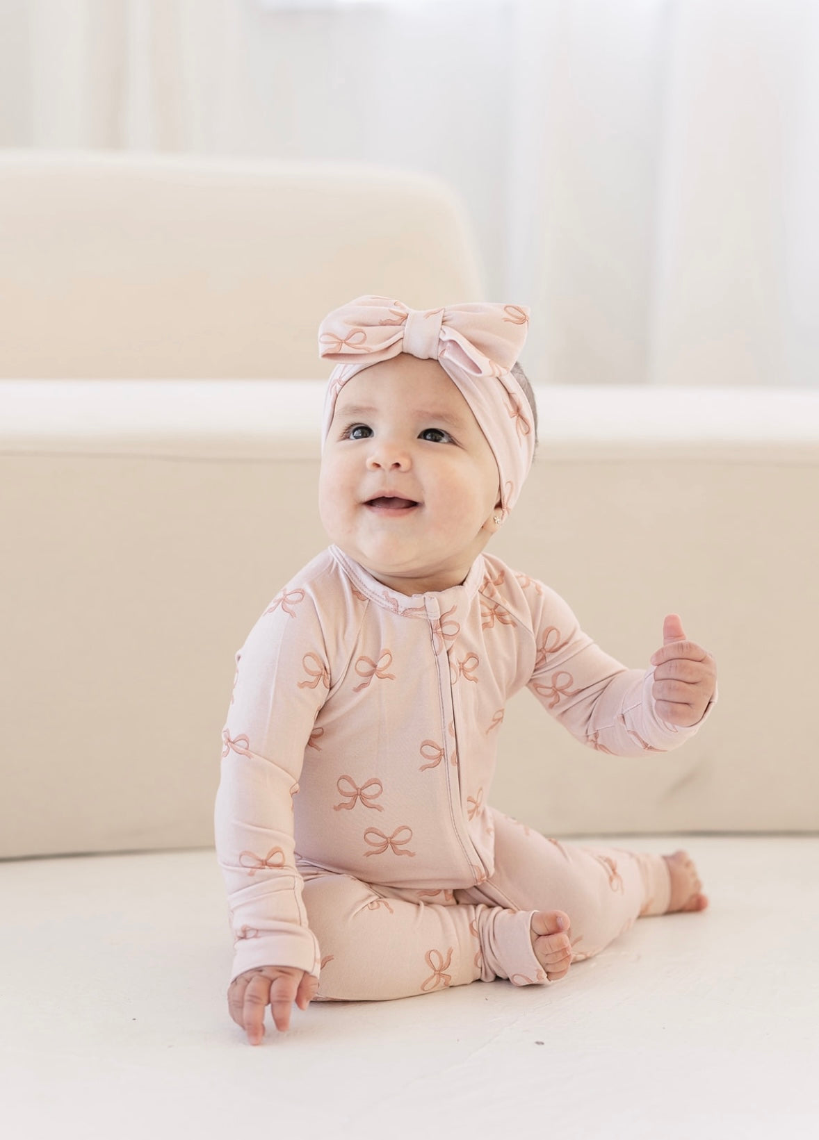 Bow | Bamboo Zip Pajamas