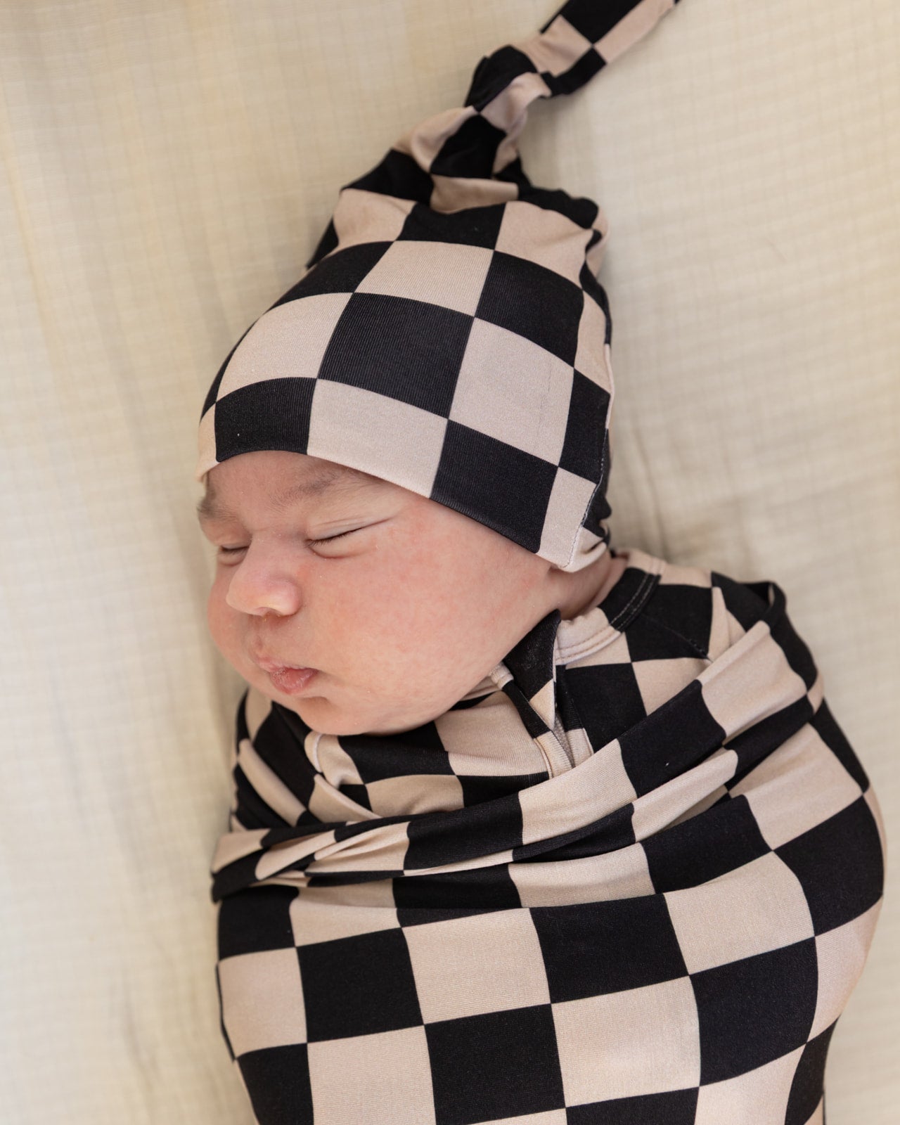 Checkerboard | Bamboo Swaddle & Beanie Set