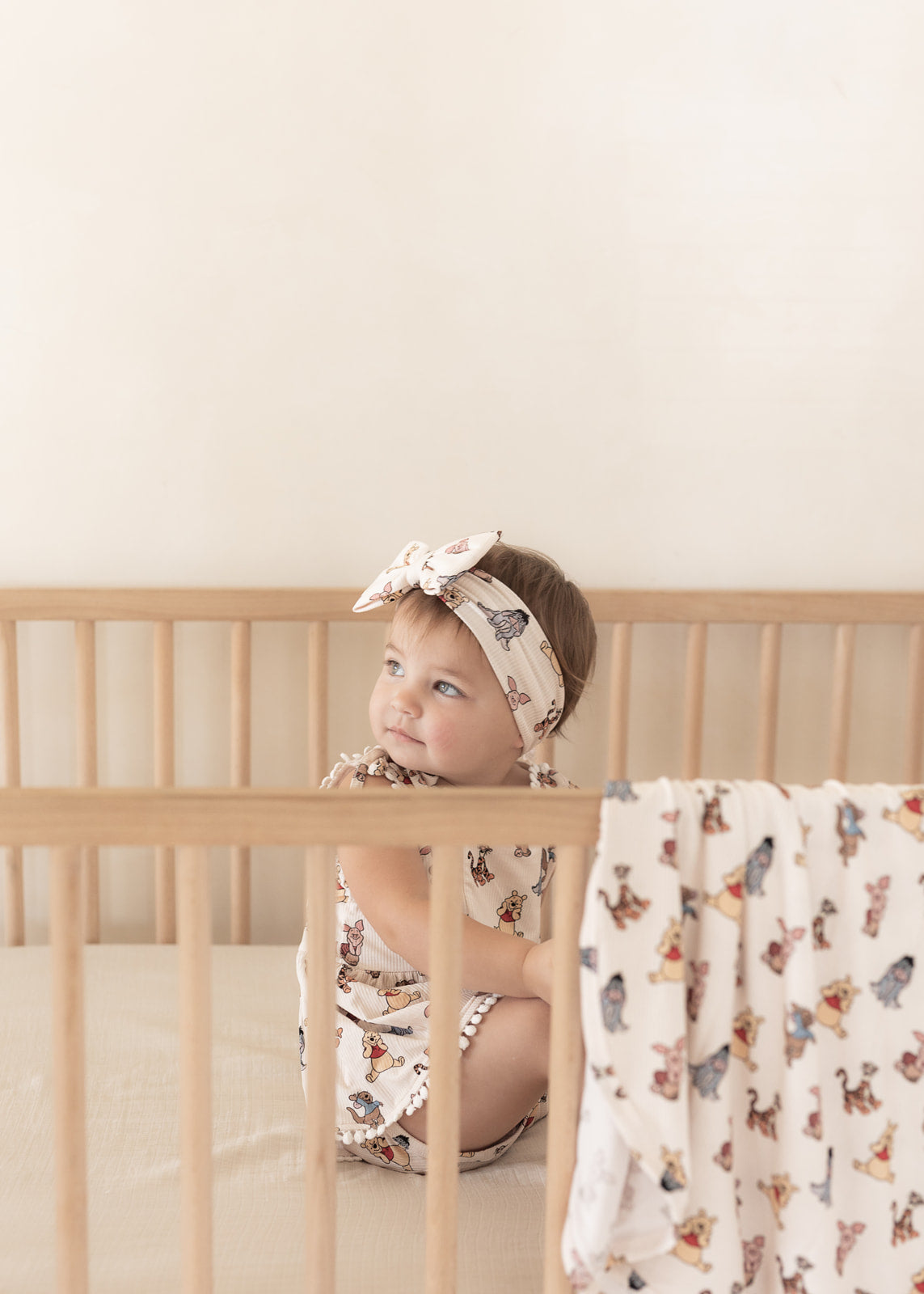 Pooh (Ribbed) | Bamboo Pom Twirl Romper