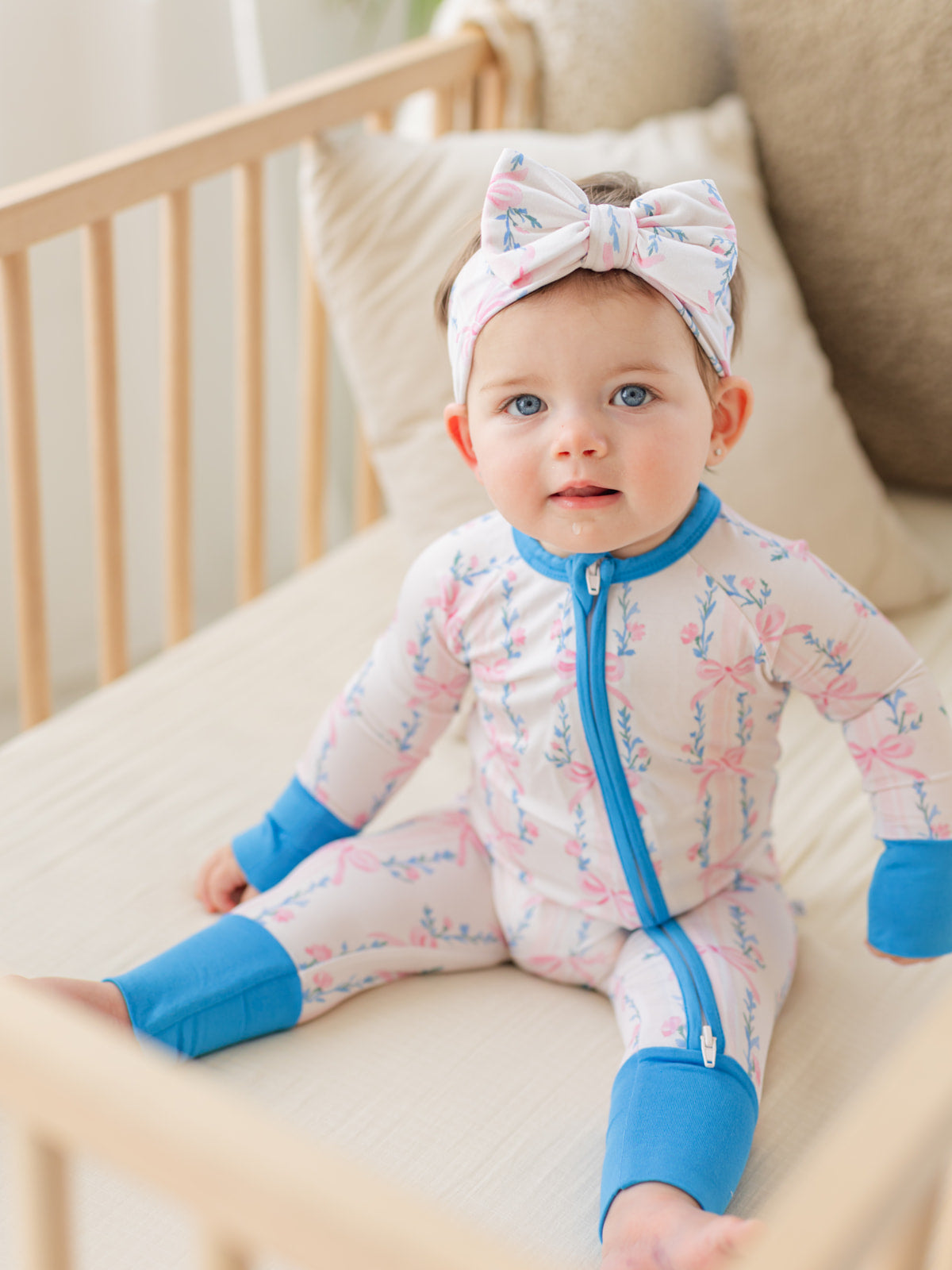 Layla Bow | Bamboo Zipper Pajamas
