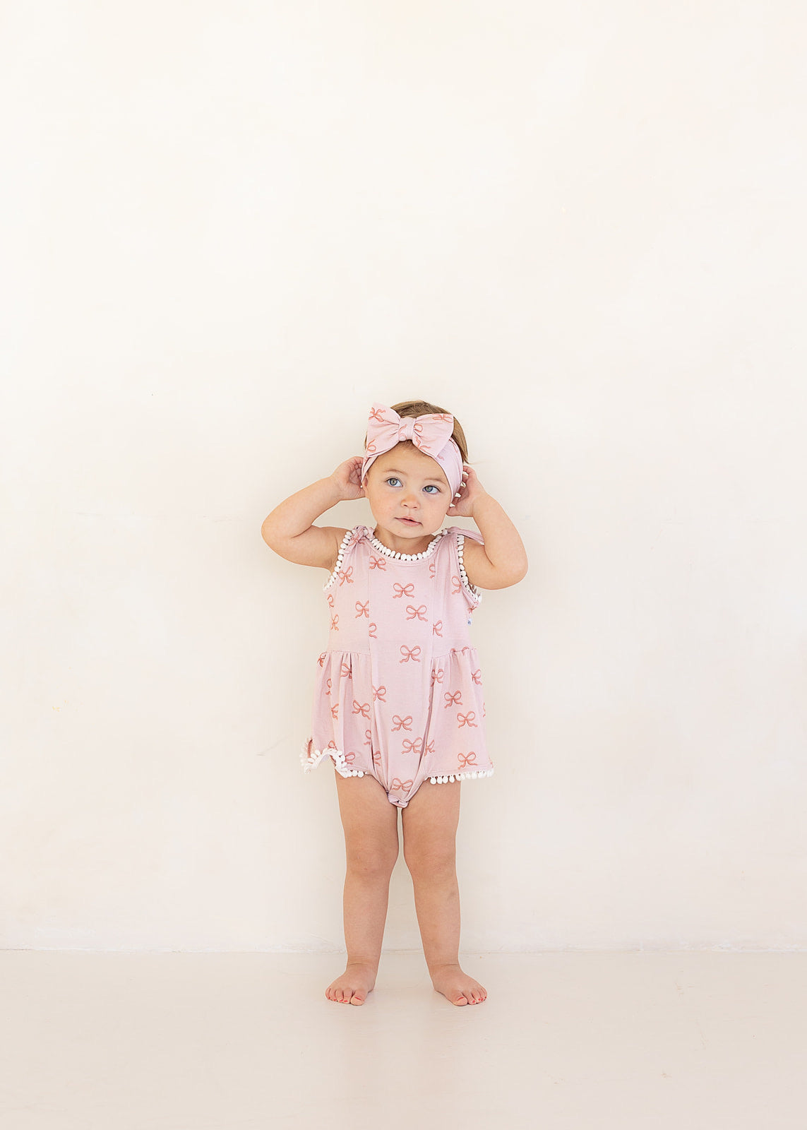 Bow | Bamboo Pom Twirl Romper