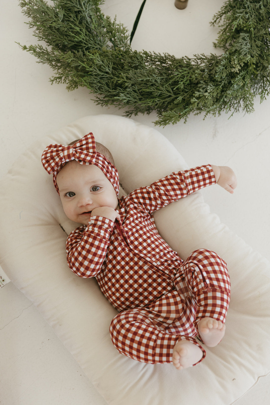 Merry Gingham | Bamboo Head Wrap Bow