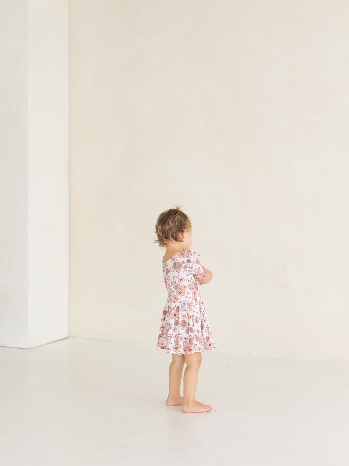Fall Floral (Ribbed) | Bamboo Flutter Twirl Dress with Bodysuit