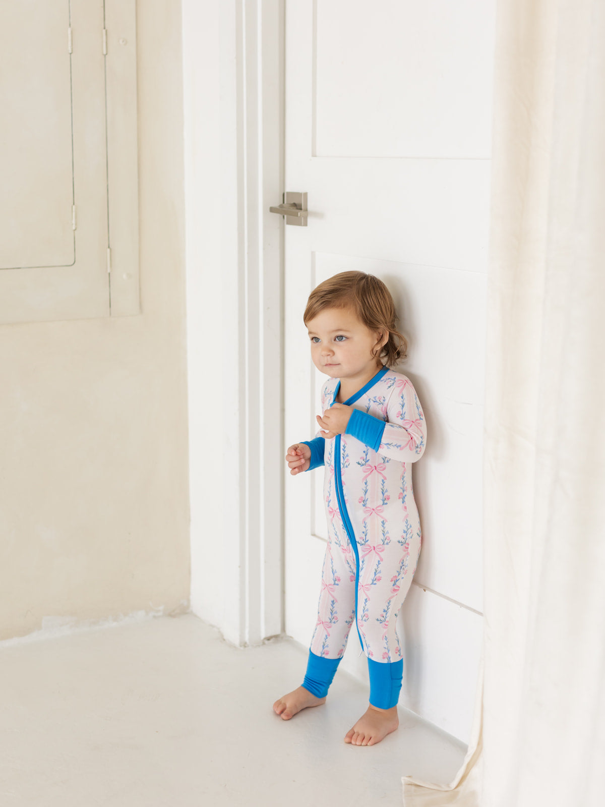 Layla Bow | Bamboo Zipper Pajamas