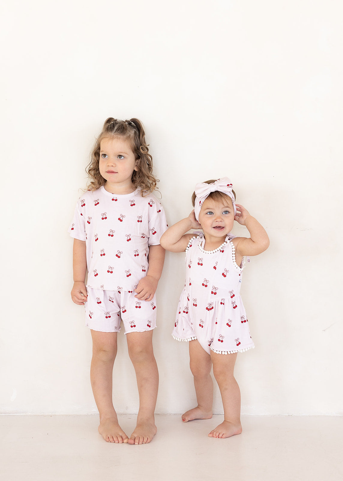 Cherry | Bamboo Pom Twirl Romper