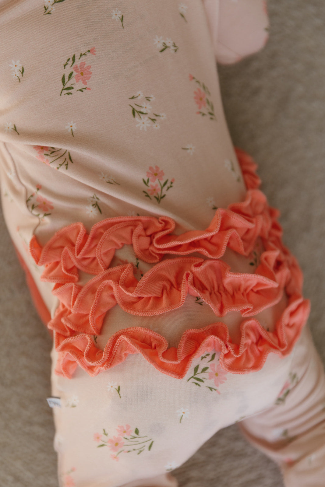 Clara Floral | Bamboo Ruffle Zipper Pajamas
