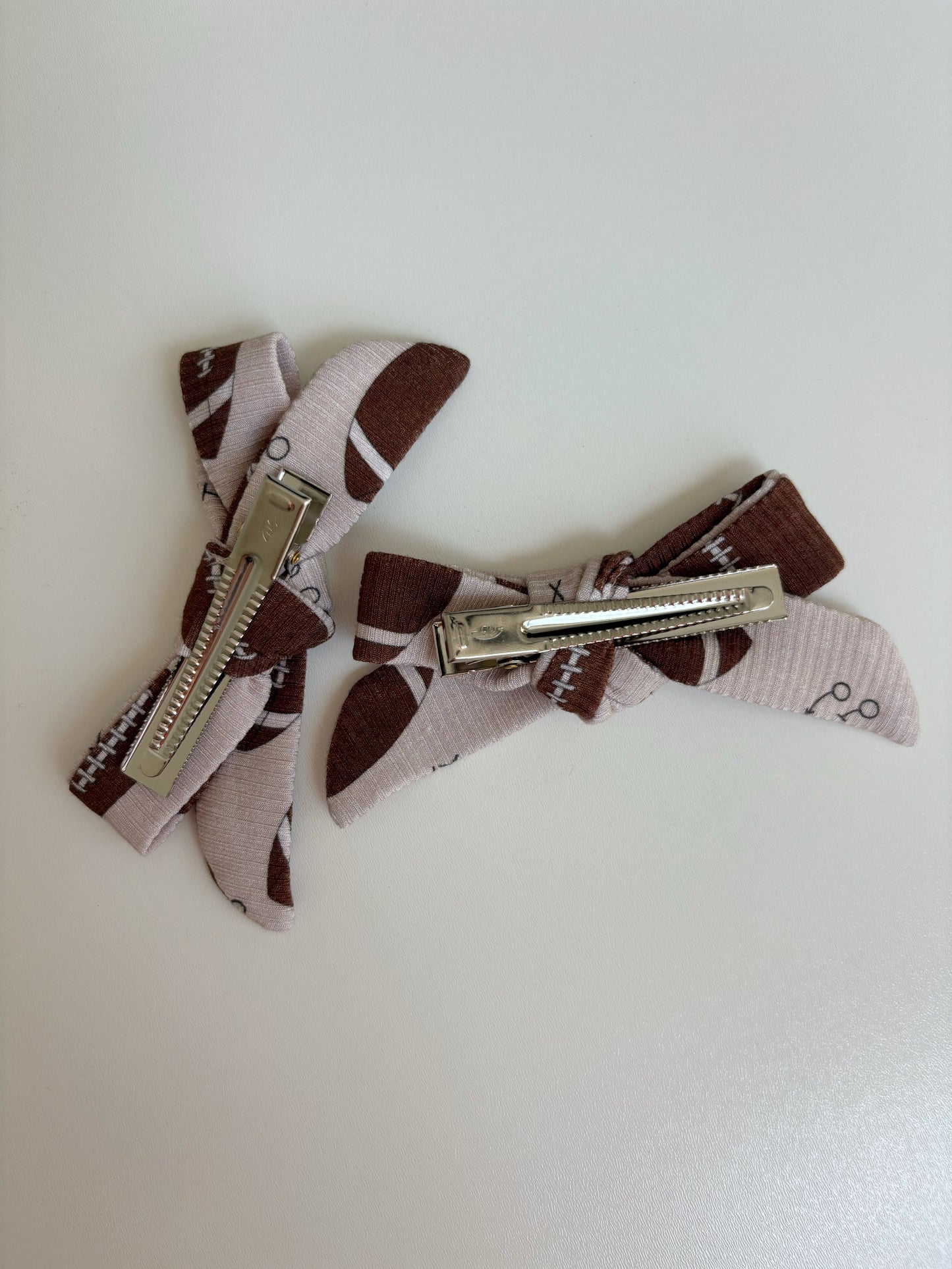 Football (Ribbed) | Bamboo Clip Bows