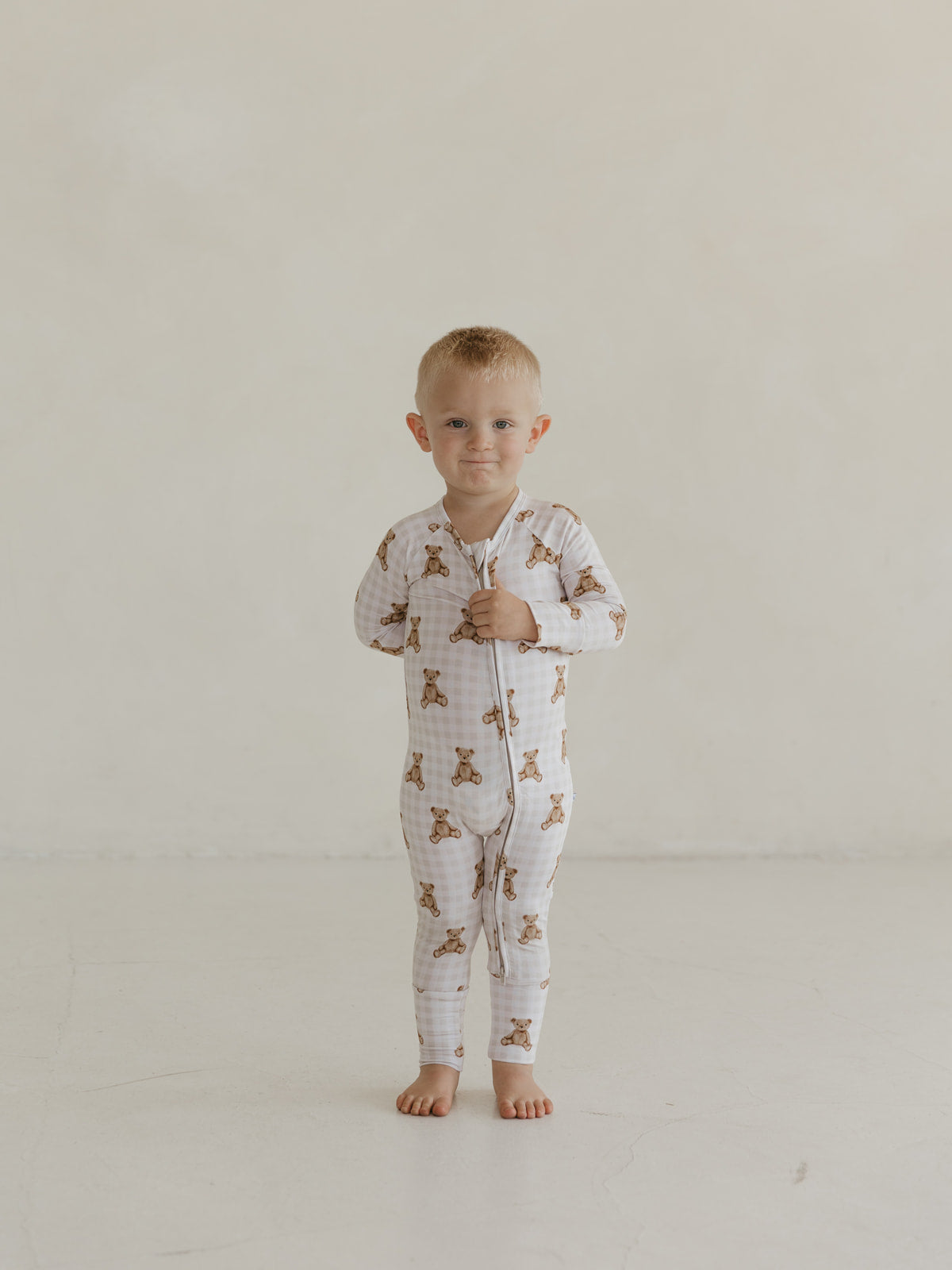 Heirloom Teddy | Bamboo Zipper Pajamas
