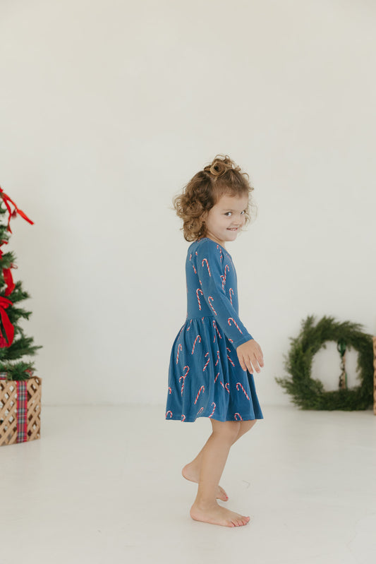 Candy Cane Lane | Long Sleeve Twirl Dress
