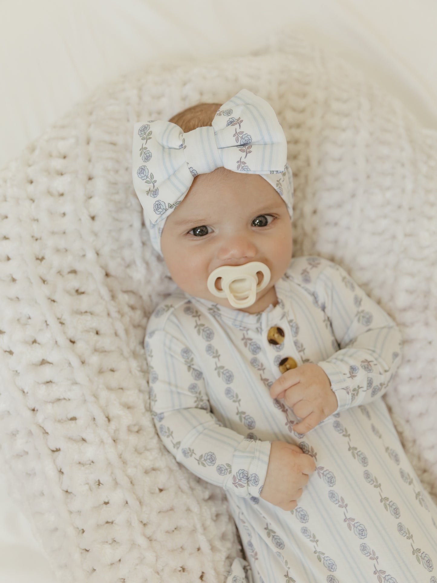 Blue Cottage Rose | Bamboo Knotted Gown