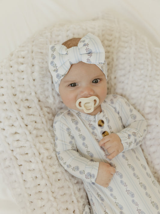 Blue Cottage Rose | Bamboo Knotted Gown