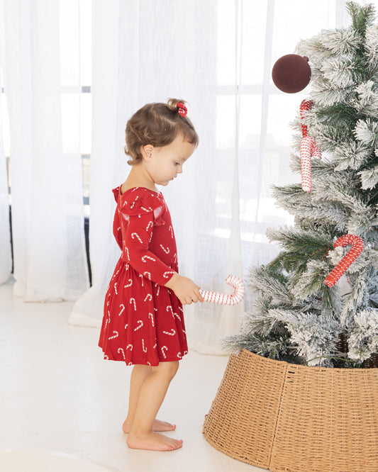 Candy Cane | Bamboo Twirl Dress with Bodysuit