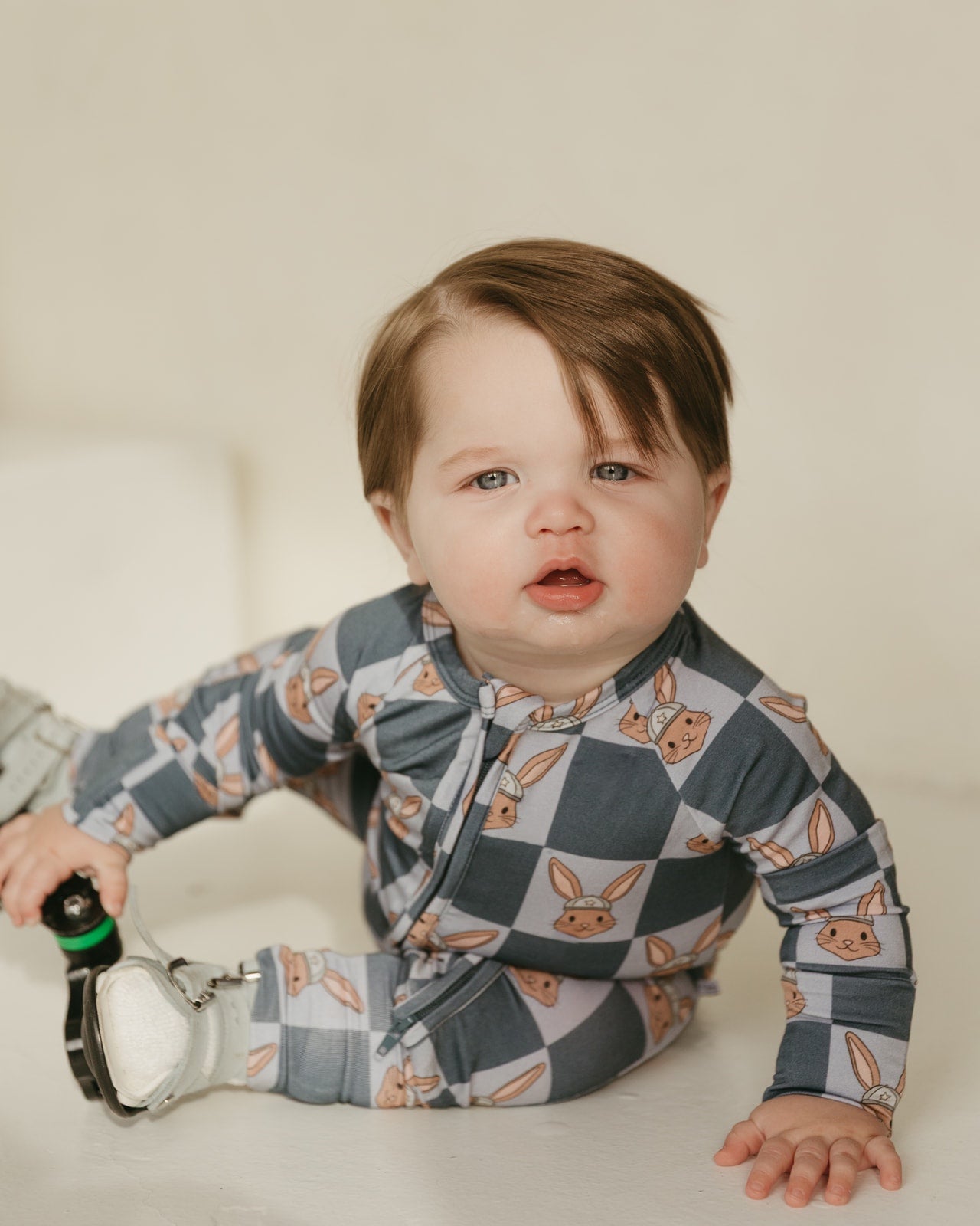 Checker Bunny | Bamboo Zipper Pajamas
