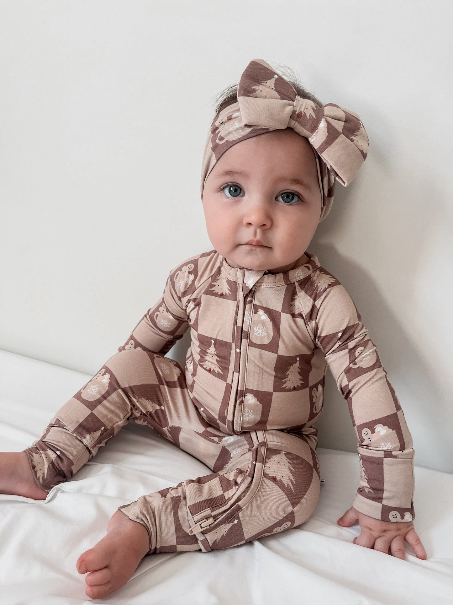 Festive Checkerboard | Bamboo Zip Romper