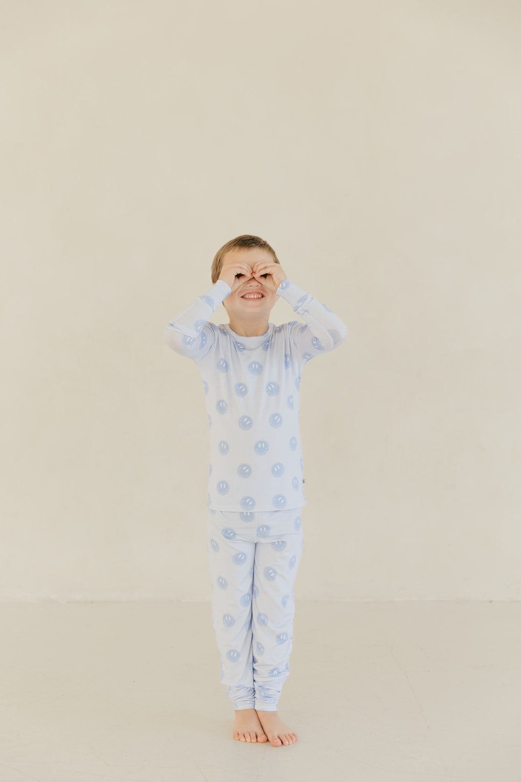 Blue Smiley | Bamboo Two Piece Pajamas