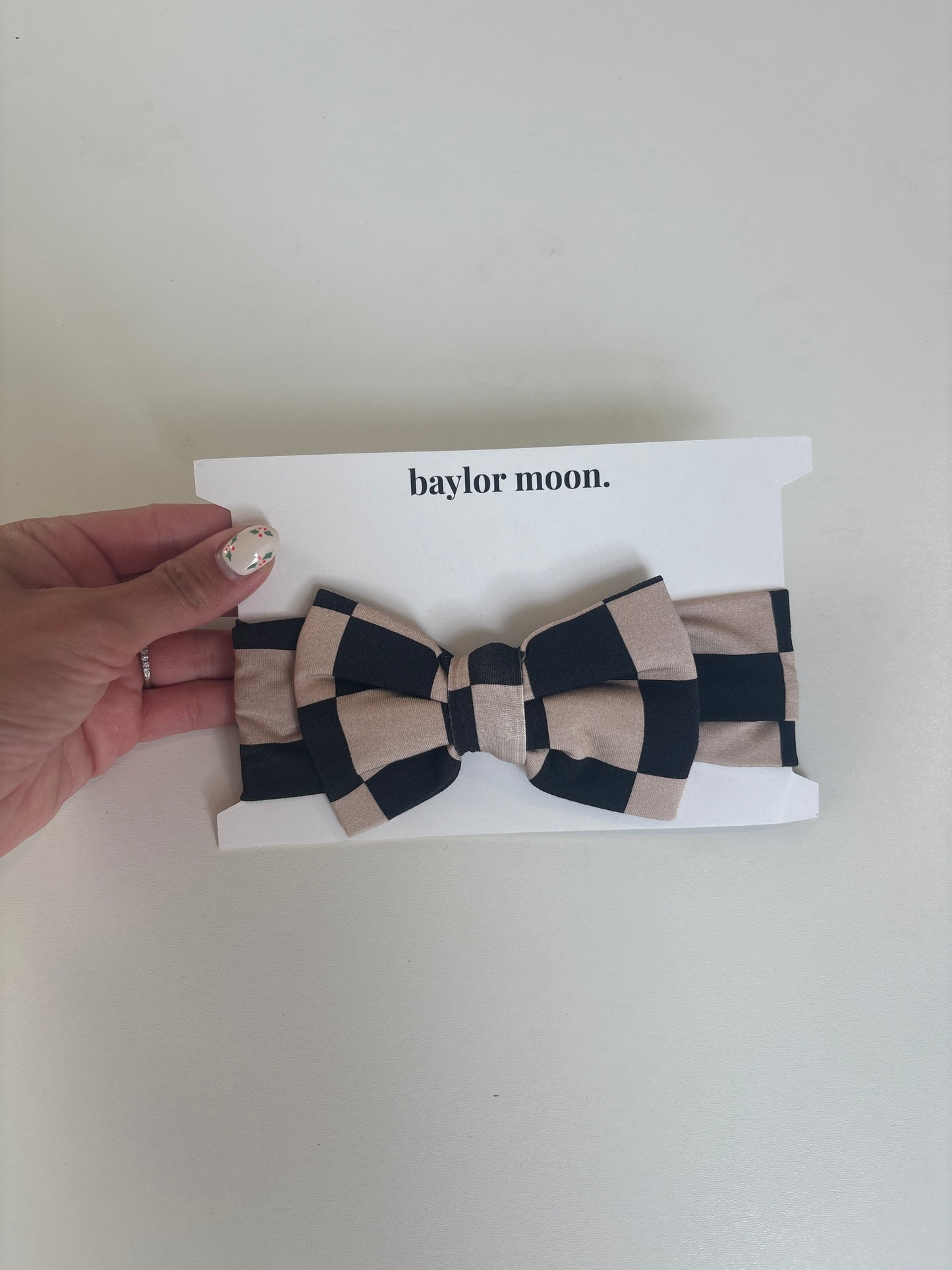 Checkerboard | Bamboo Head Wrap Bow