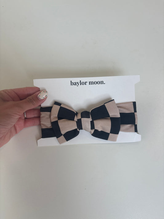 Checkerboard | Bamboo Head Wrap Bow