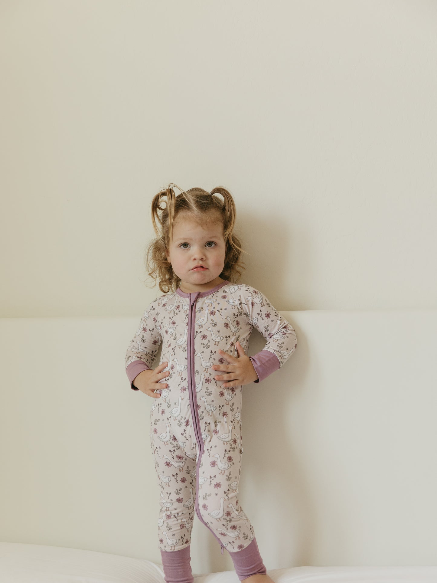 Sweet Geese | Bamboo Zipper Pajamas