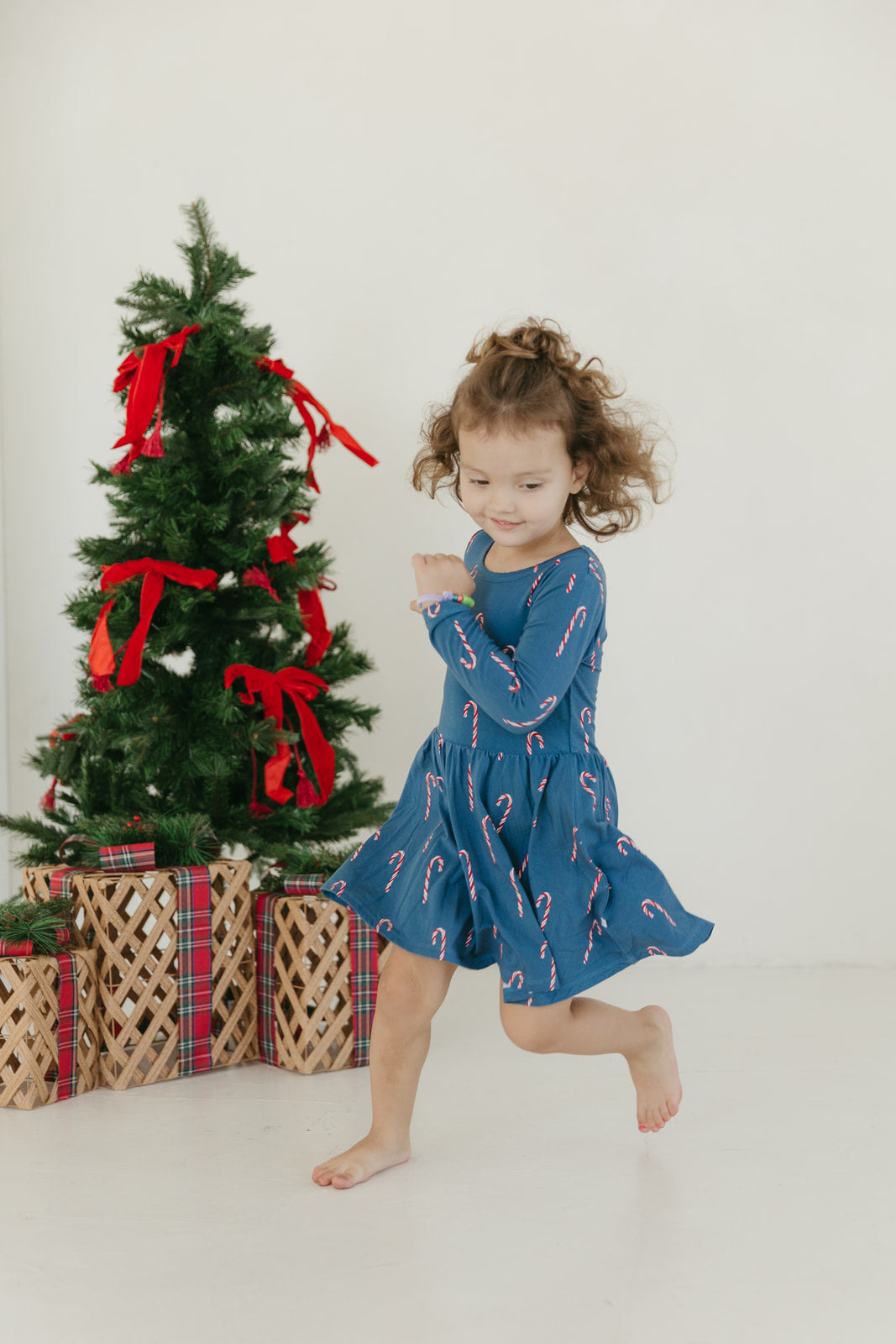 Candy Cane Lane | Long Sleeve Twirl Dress