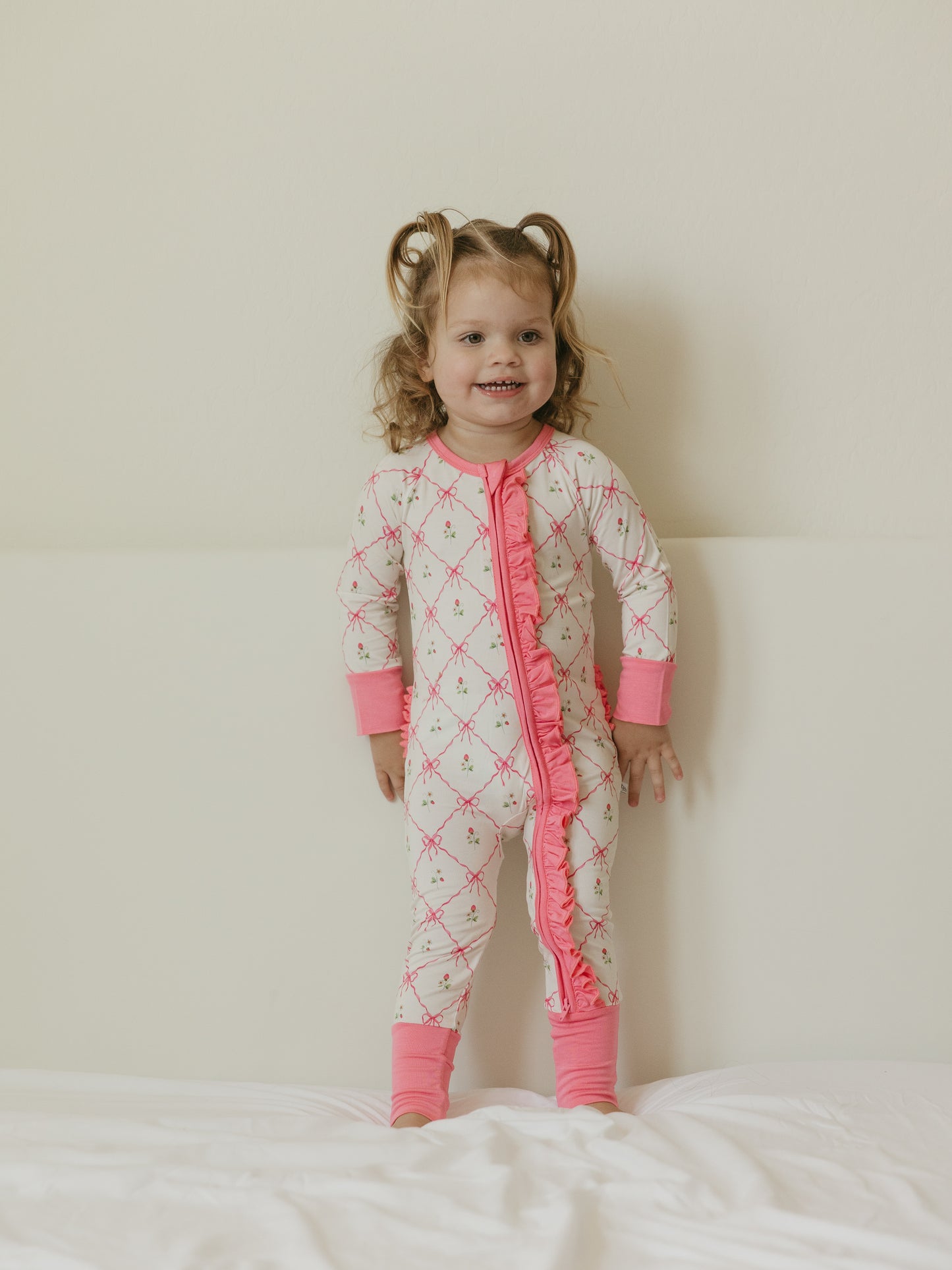 Berry Darling | Bamboo Ruffle Zipper Pajamas