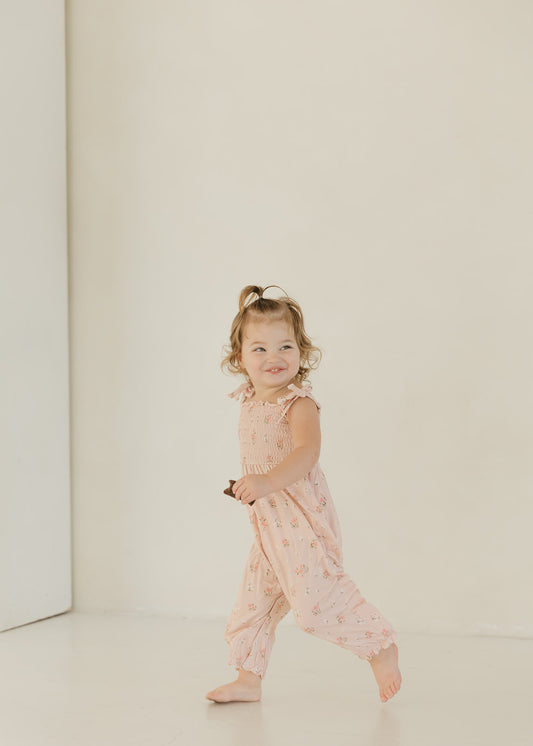 Clara Floral | Bamboo Smocked Jumpsuit