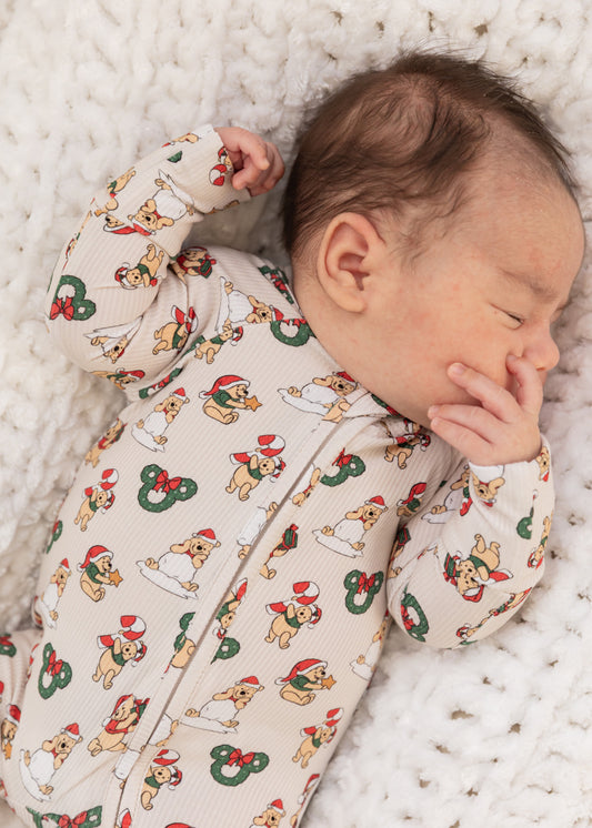Pooh (Ribbed) | Bamboo Zipper Pajamas