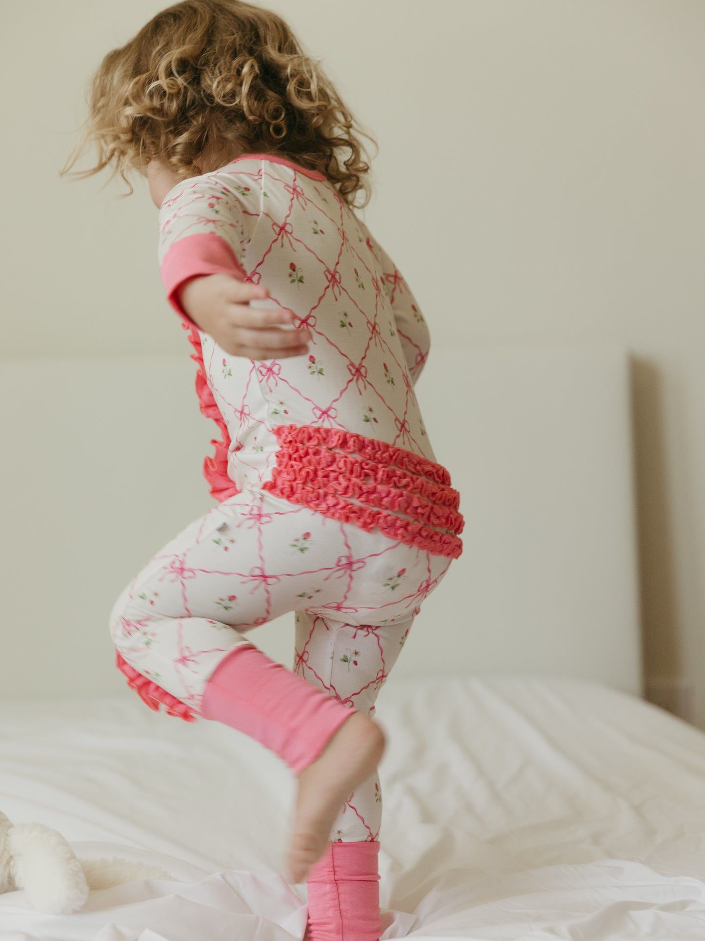 Berry Darling | Bamboo Ruffle Zipper Pajamas