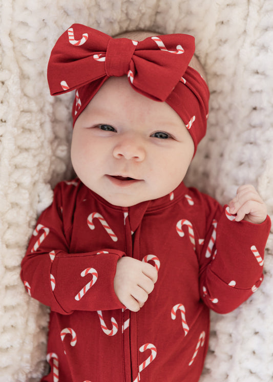 Candy Cane | Bamboo Head Wrap Bow