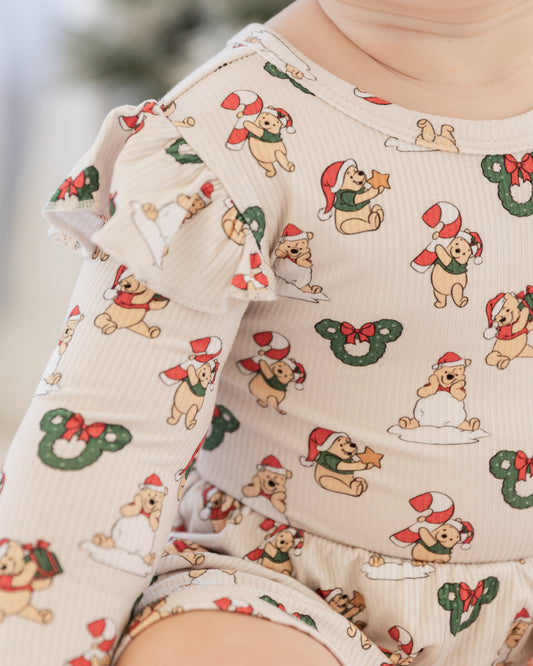 Pooh (Ribbed) | Bamboo Twirl Dress with Bodysuit