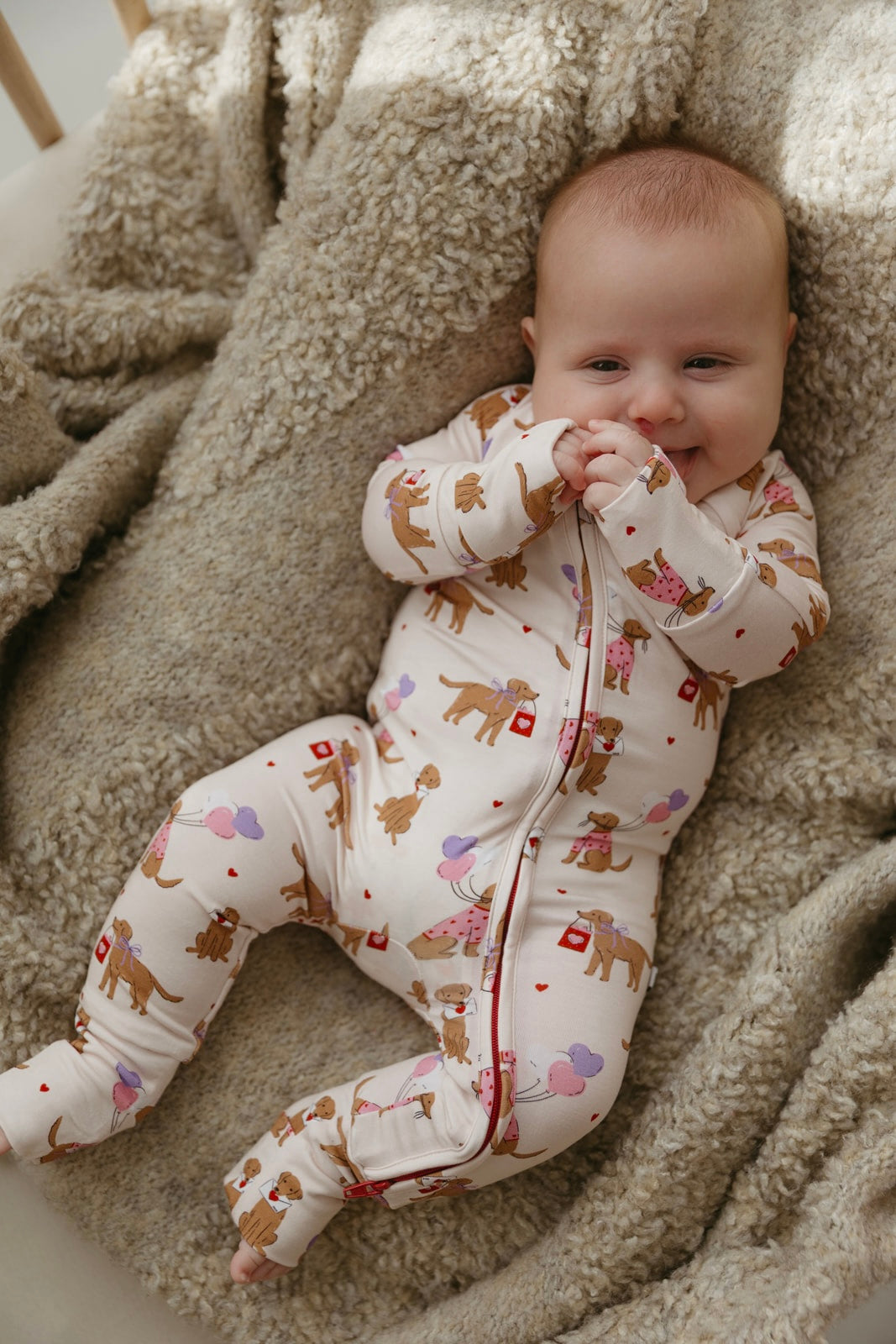 Puppy Love Letters | Bamboo Zipper Pajamas