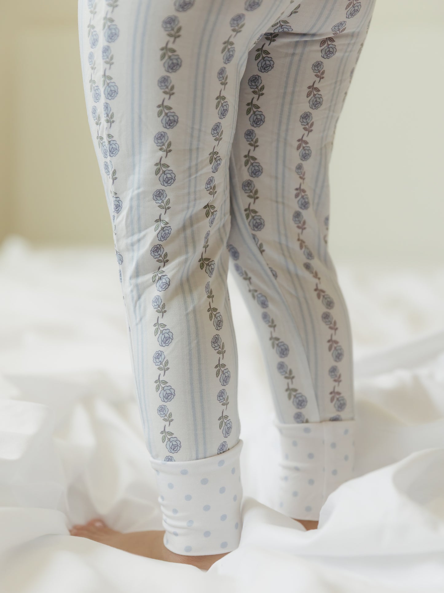 Blue Cottage Rose | Bamboo Ruffle Set