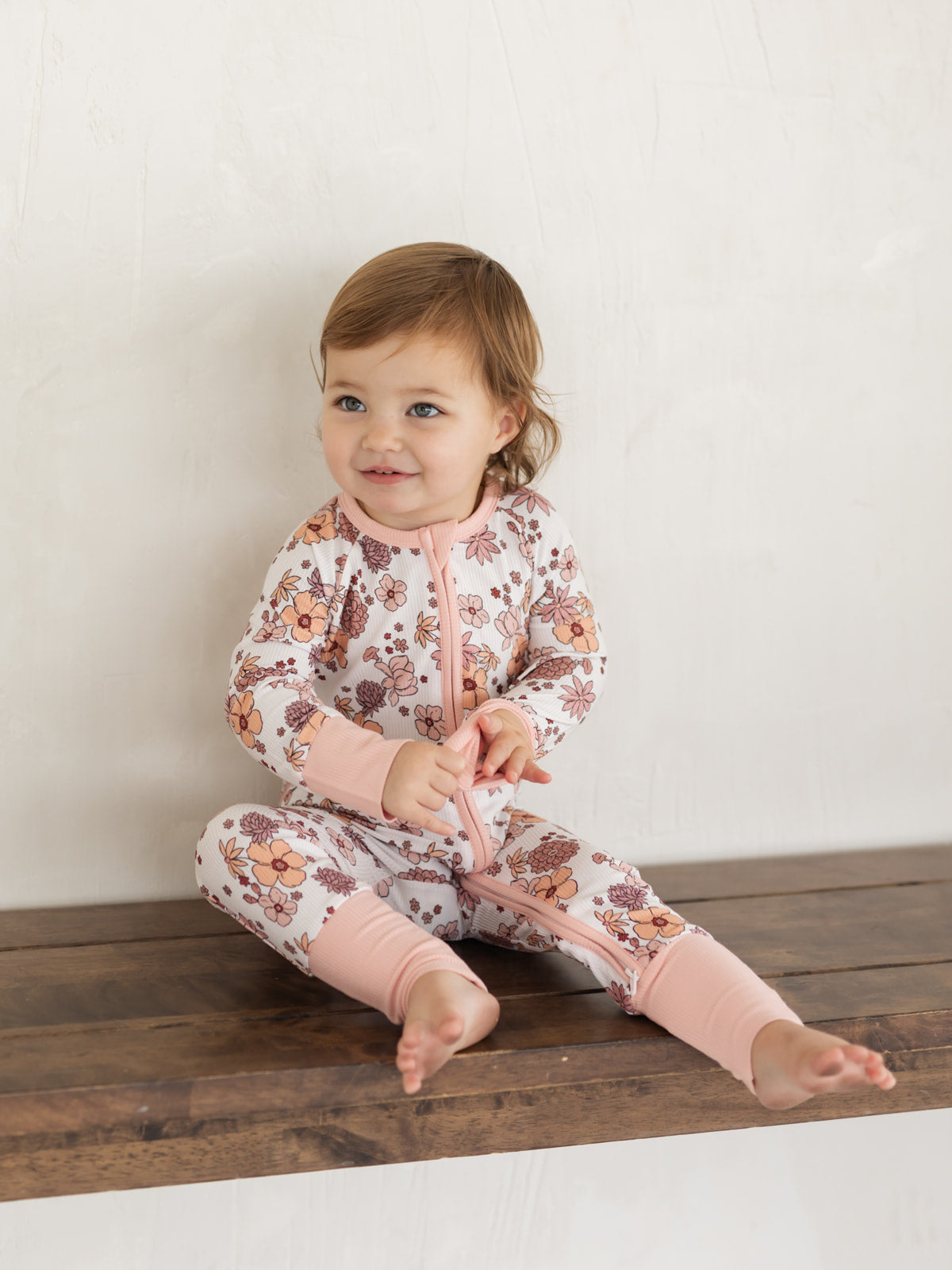 Fall Floral (Ribbed) | Bamboo Zipper Pajamas
