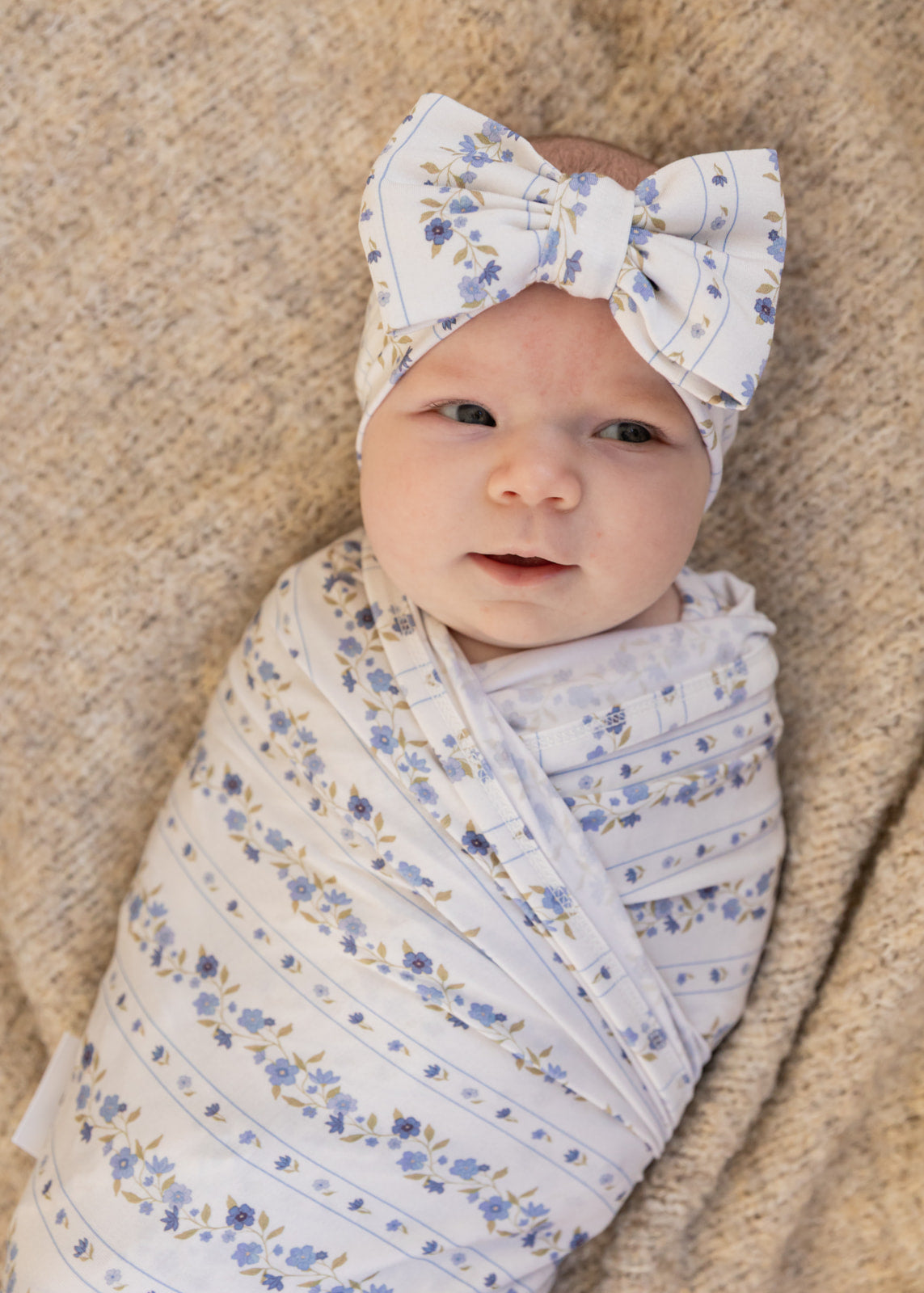 Winter Bloom | Bamboo Swaddle & Beanie Set
