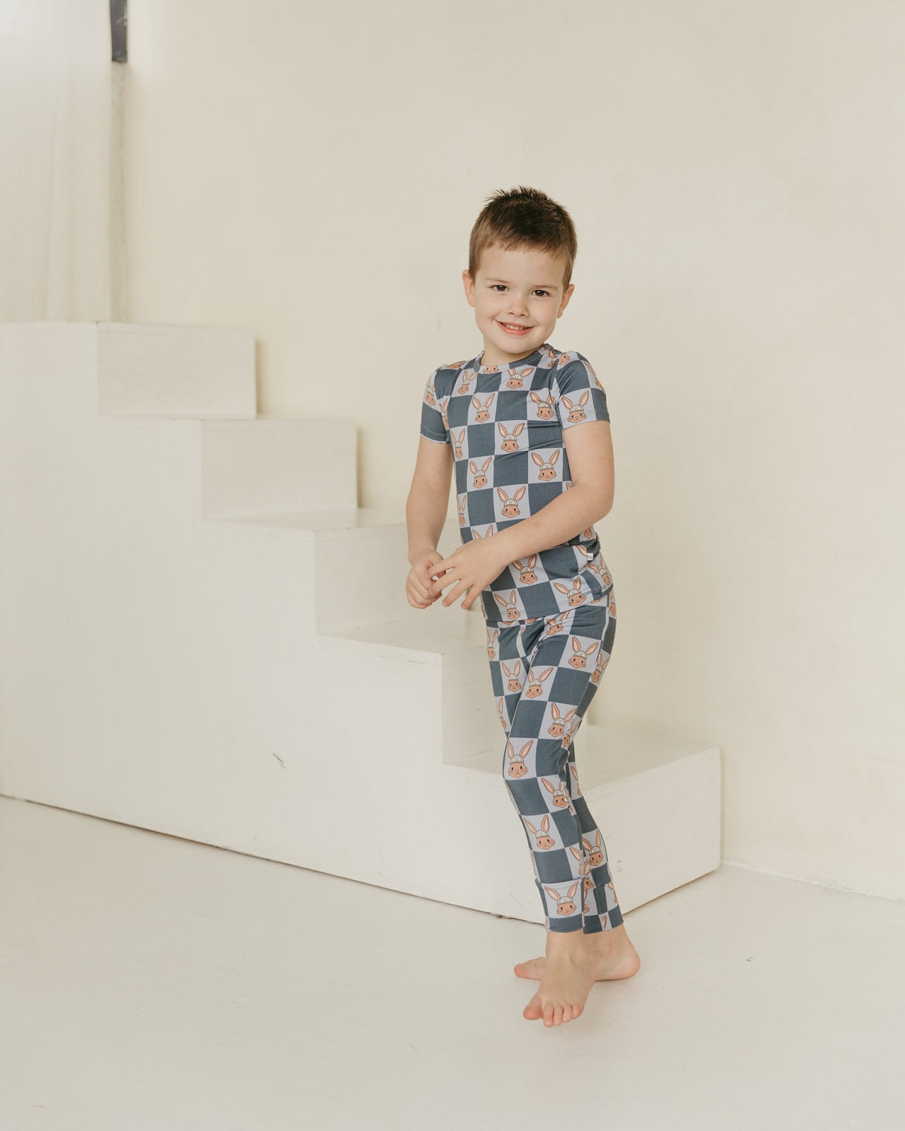 Checker Bunny | Bamboo Short Sleeve Pajamas
