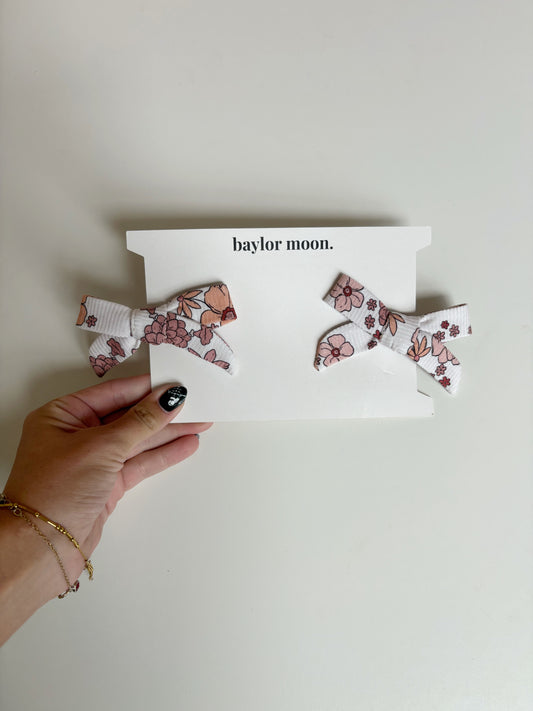 Fall Floral (Ribbed) | Bamboo Clip Bows