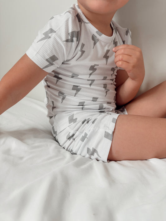 Bolt (Ribbed) | Bamboo Short Set