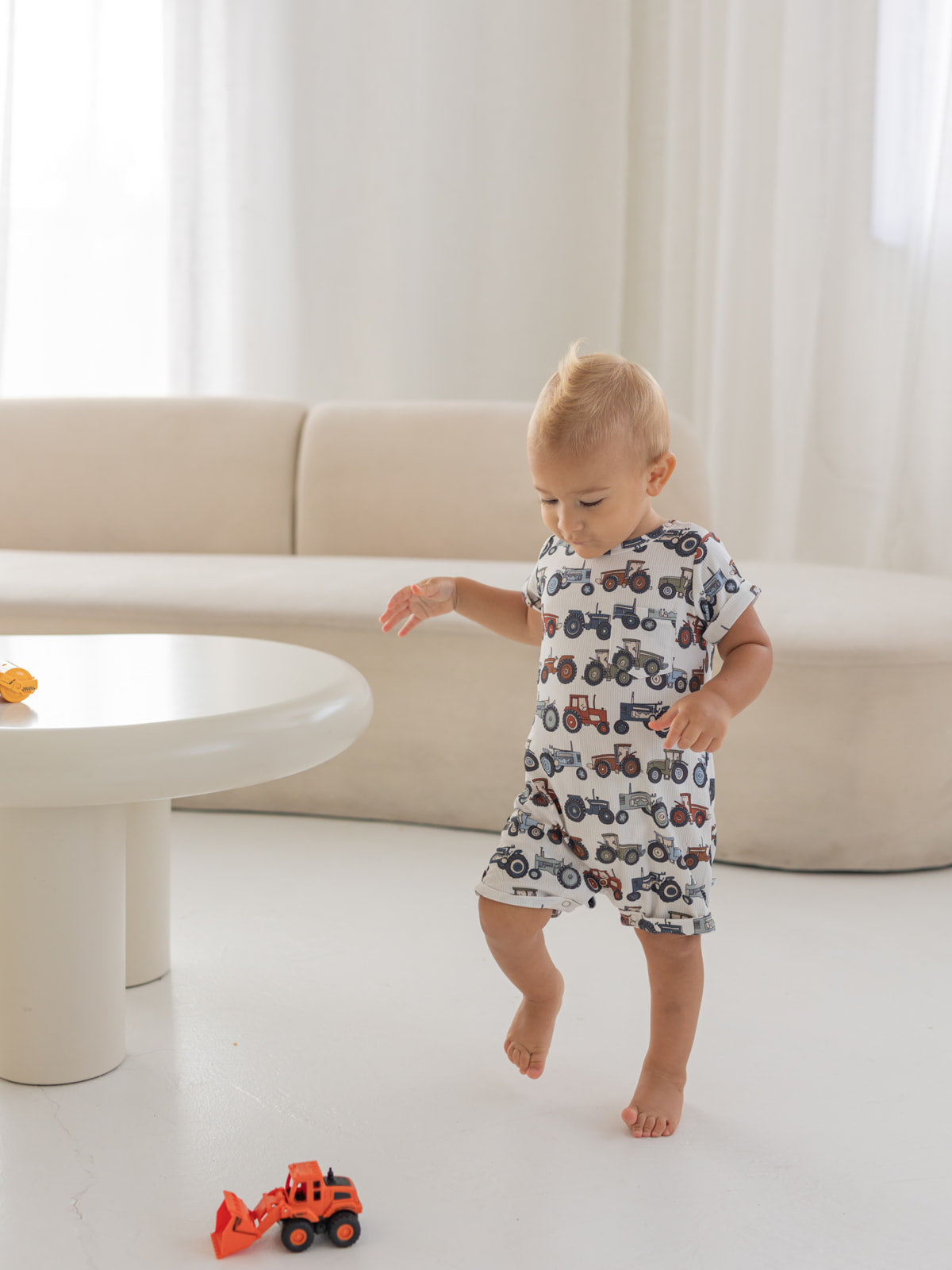 Tractor | Bamboo Short Sleeve Romper